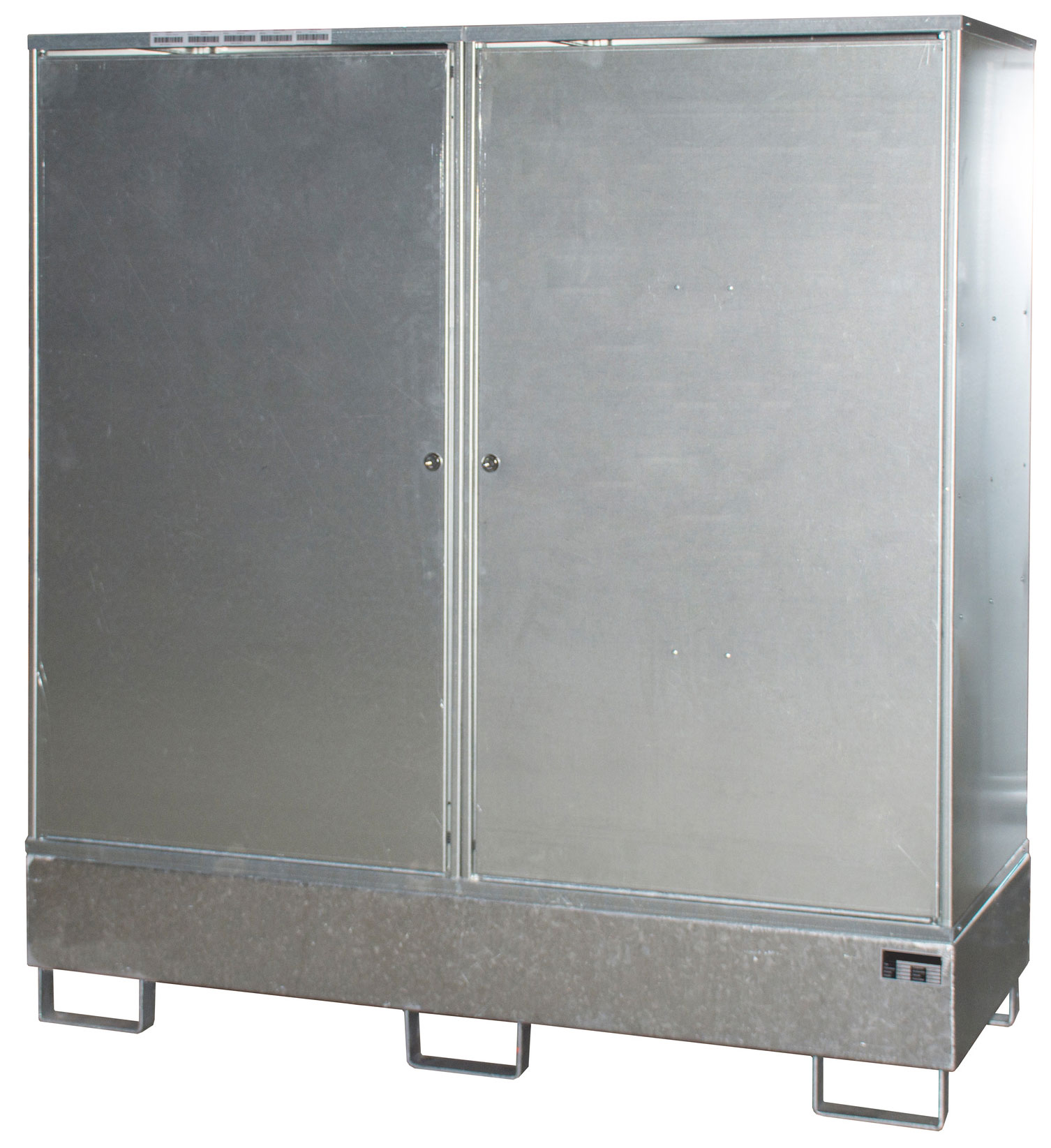 Bauer Gefahrstoffschrank Stahl GS-2 - verzinkt Gefahrstofflager verzinkt mit Zylinderschloss - Stahlschrank für 2 Fässer 200 Liter (BA-4495-21-0000-7) Bild-01