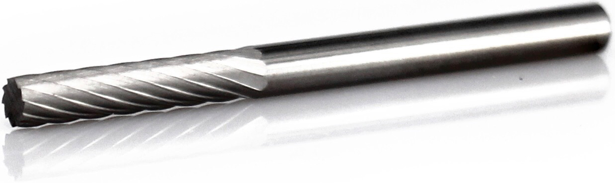 procut Hartmetallfrässtift -lange Ausführung- Zylinderform ohne Stirnverzahnung M 03-100 ZYA A30314-2-100 mm Schaft-∅ 3 mm - Kopf-∅ 3 mm - Standardverzahnung (PC-A30314-2-100-mm) Bild-01