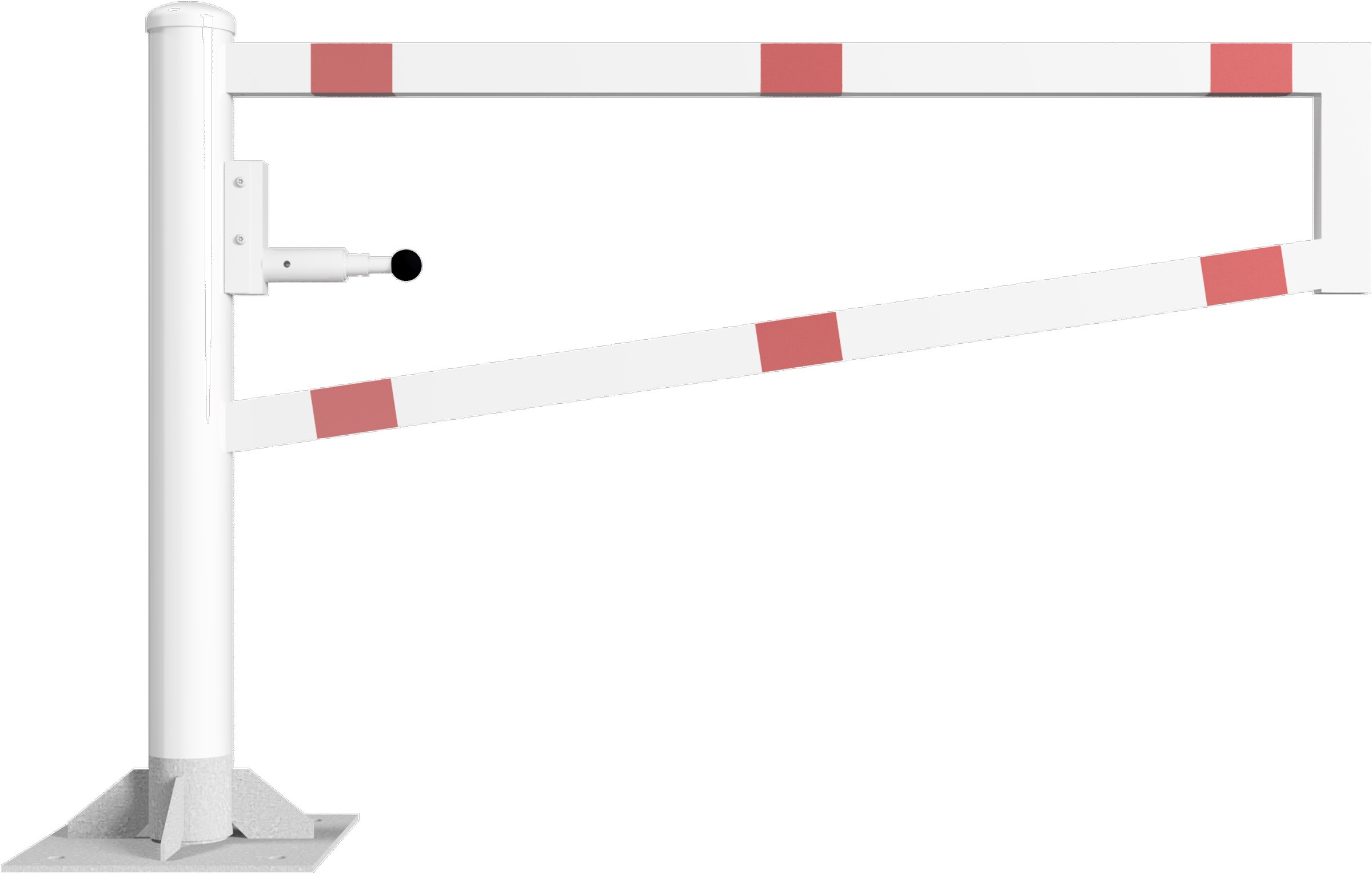 Schake Drehschranke - Schrankenbaum 60 x 40 mm ODV weiß | rot - 1500 mm