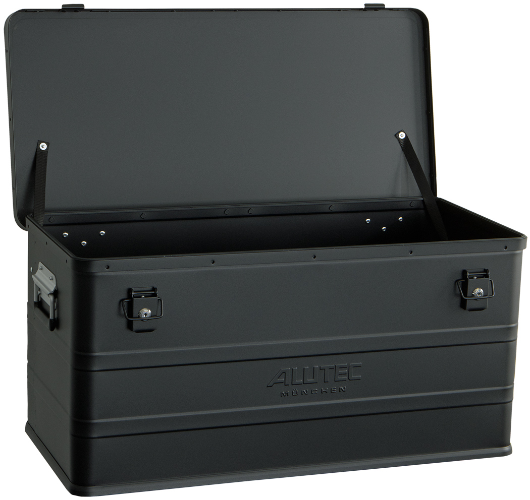 Alutec Alubox Alukiste Classic 93 BLACK Aluminiumbox schwarz mit 2 Zylinderschlössern (AT-11093BLACK) Bild-01