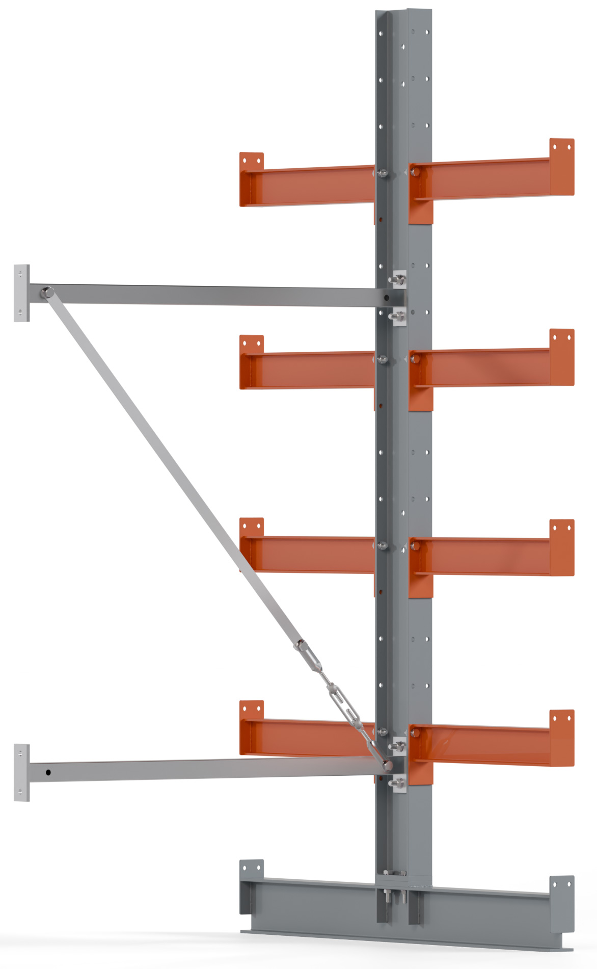 Regalwerk KARL BASIC 2150 Kragarmregal doppelseitig Anbaufeld 2000 x 1000 x 500 mm Lagerregal mit Kragarmlast 870 kg | Ständerlast 2150 kg - 5 Ebenen | Kragarme frei verstellbar (RW-B6-50111-50) Bild-01