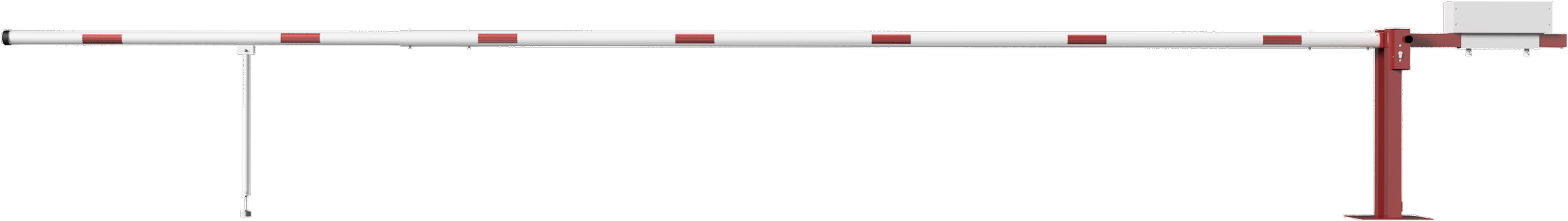 Schake Schranke mit Gegengewicht und Pendelstütze - Schlagbaum Ø 80 mm ODP - 7000 mm