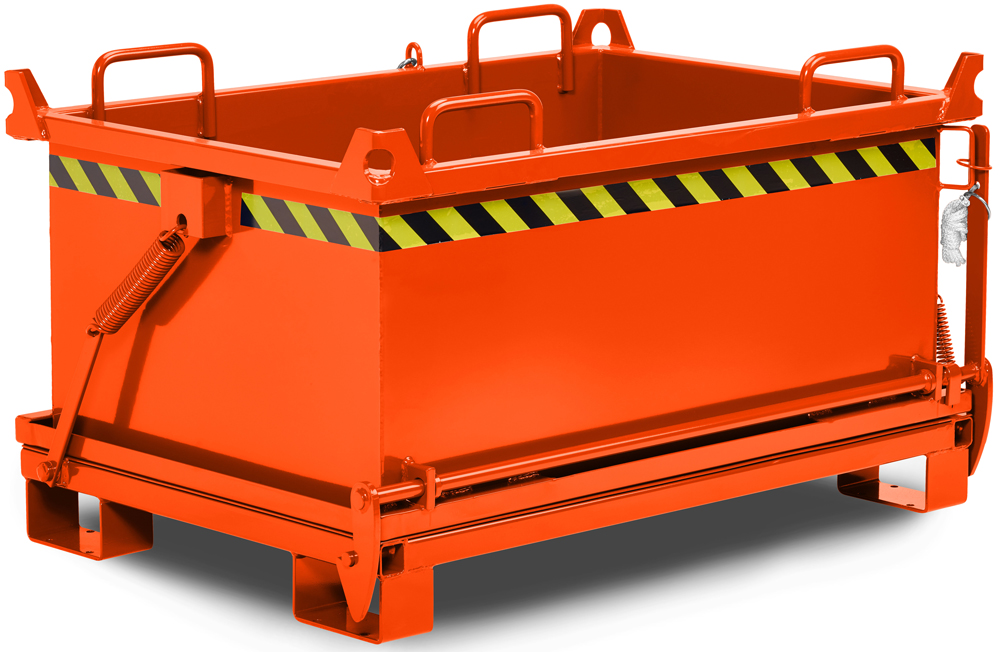 RR Industrietechnik Klappbodenbehälter RBB-50 - RAL 2004 Transportbehälter 500 Liter für Stapler - Container mit Klappboden reinorange pulverbeschichtet (RR-100800334) Bild-01