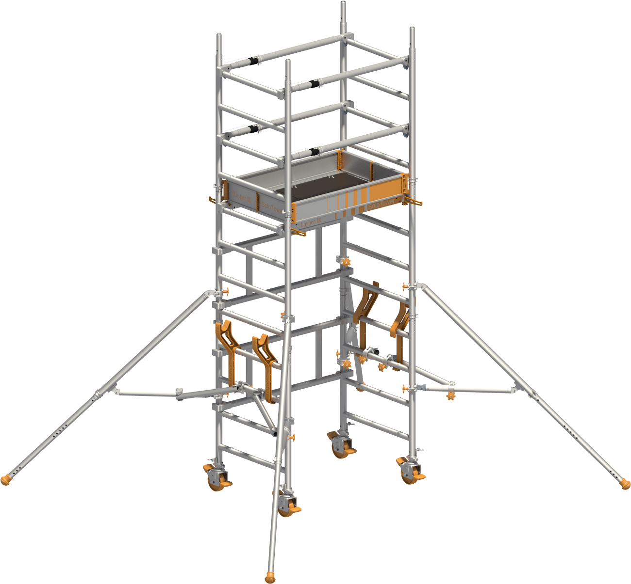 Rollgerüst Layher Solo Tower mit Telegeländer - 4,15 m