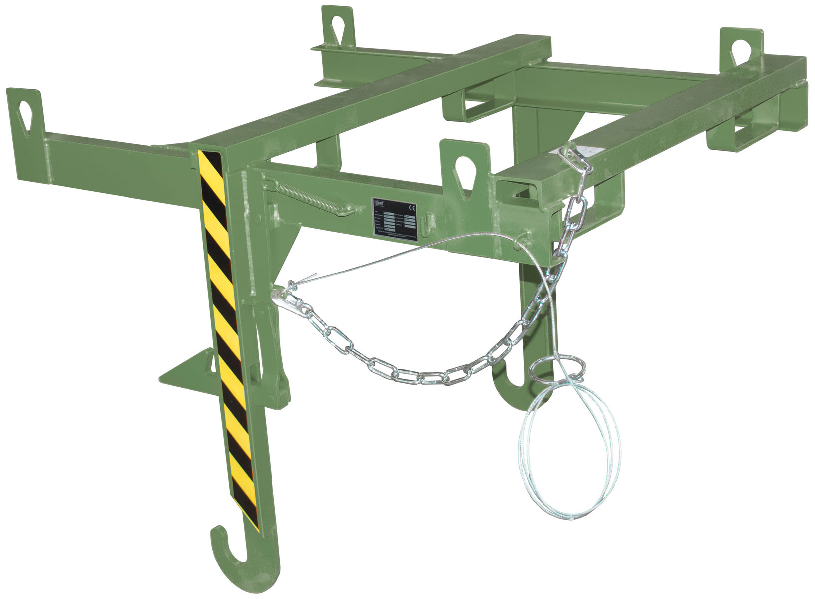 Bauer Stapelkippbehälter Traverse BKT-90 - RAL 6011 Kippvorrichtung kranbar mechanisch für Kippmulde 900 Liter - Schuttmulde resedagrün pulverbeschichtet (BA-4421-08-0000-4) Bild-01