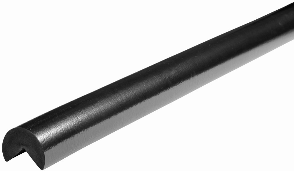 Knuffi Eckschutzprofil Typ A+ Ø 60 mm anthrazit PU - 1,00 m Standard Warnschutz Profil Rundprofil mit Winkelaussparung aus Polyurethan - Eckprofil einfarbig mit selbstklebenden Kanten (SM-PA-110063) Bild-01