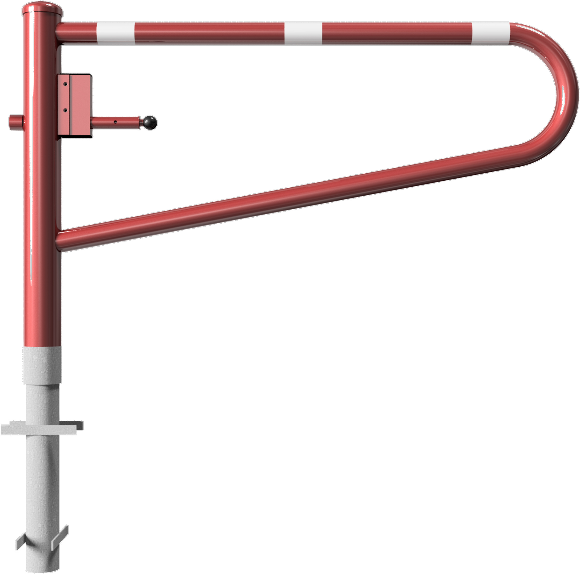 Schake Drehschranke - Schrankenbaum Ø 60 mm OEP rot | weiß - 1500 mm