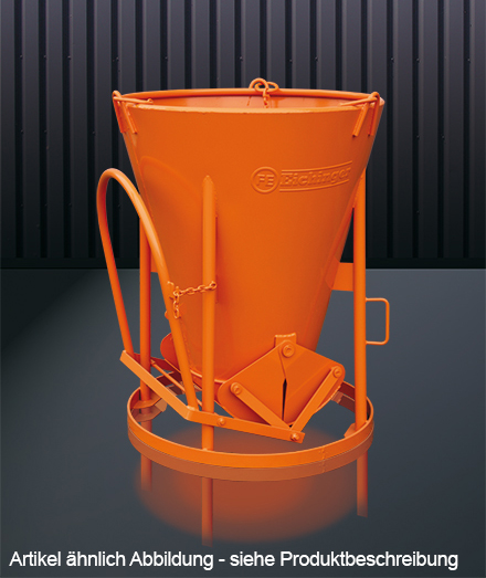 Eichinger Betonsilo 1015H|1 - 150 Liter Betonkübel rund mit Handrad und angeschweißter Kette - zentraler Auslauf - Betonbombe konische Form (EI-10150101040000) Bild-01