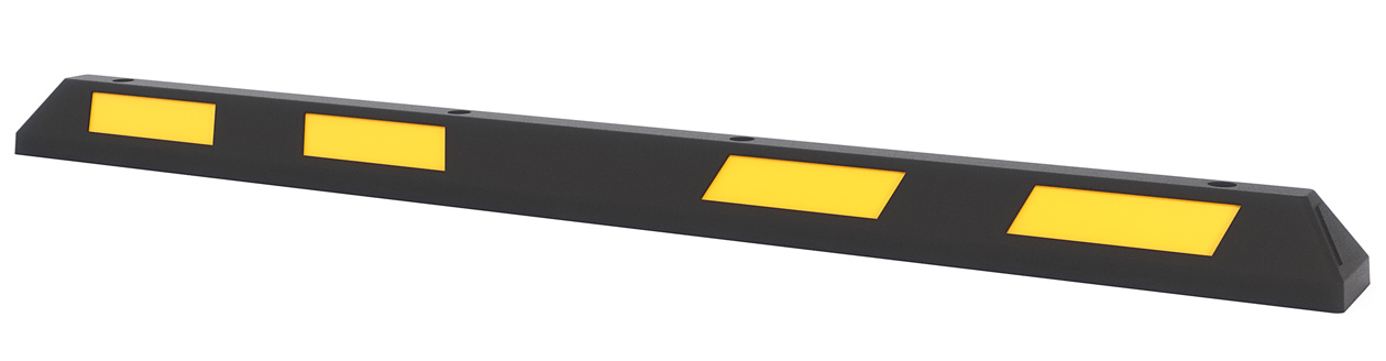 boplan Radstopper Wheel Stop 105 - 1830 x 150 x 105 mm | schwarz mit gelben Reflektoren Parkstopper reflektierend aus Reycling-Kunststoff zum aufdüben (BP-PPWS1050-0150-1800BY) Bild-01