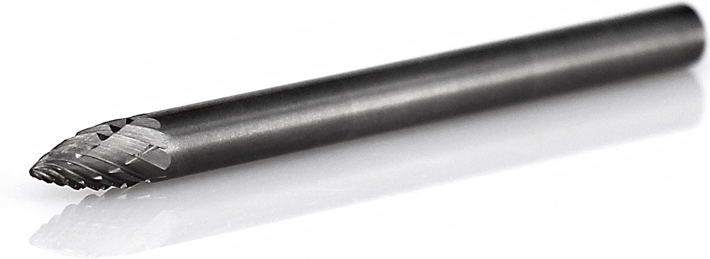 procut Hartmetallfrässtift Geschossform SPG G30306-6 Schaft-∅ 3 mm - Kopf-∅ 3 mm - Kreuzverzahnung (PC-G30306-6) Bild-01
