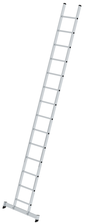 Günzburger Anlegeleiter nivello Alu 14 Sprossen Leiter mit nivello®-Traverse (GB-10314) Bild-01