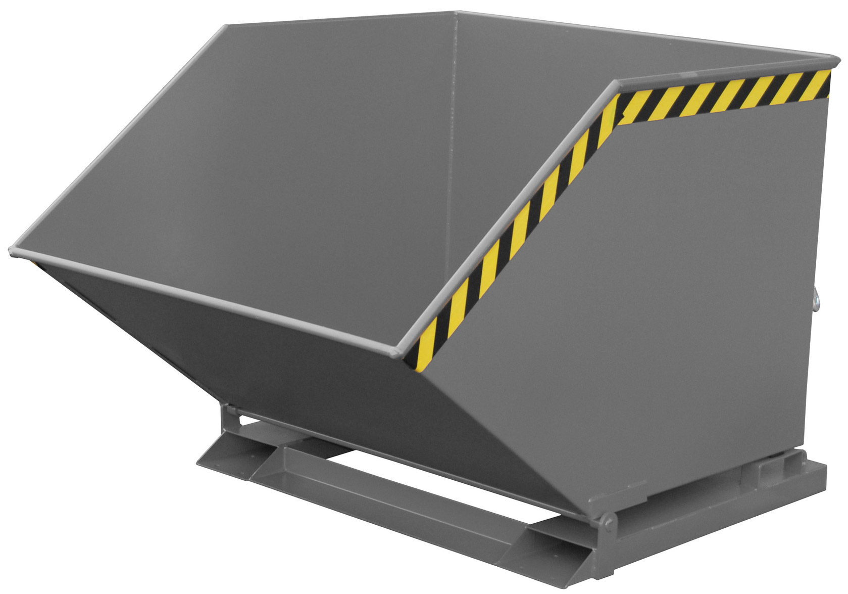 Bauer Muldenkipper SKK-1000 - RAL 7005 Kippmulde 1000 Liter für Stapler mit Ablasshahn - Schuttmulde mausgrau pulverbeschichtet (BA-4541-12-0000-5) Bild-01
