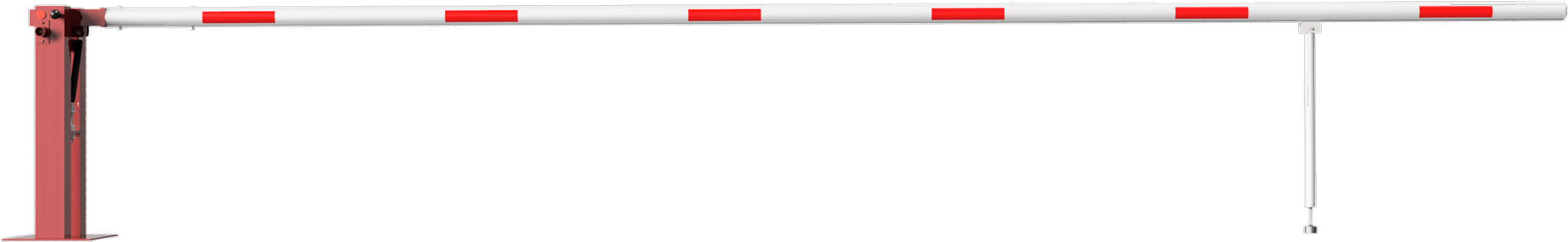 Schake Schranke mit Gasdruckfeder und Pendelstütze - Schrankenbaum Ø 80 mm ODD - 6000 mm