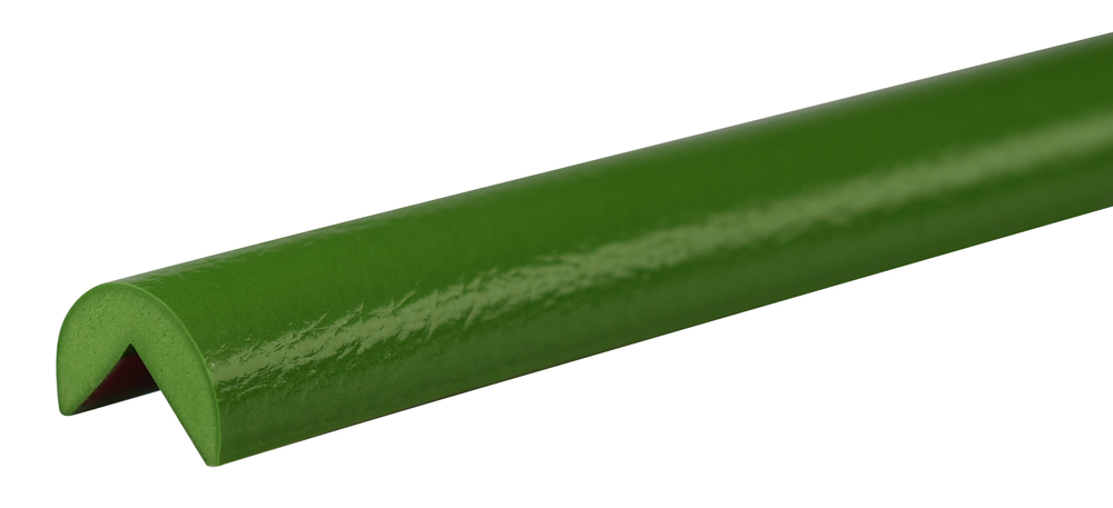 Knuffi Eckschutzprofil Typ A Ø 40 mm grün PU - 1,00 m Standard Warnschutz Profil Rundprofil mit Winkelaussparung aus Polyurethan - Eckprofil einfarbig mit selbstklebenden Kanten (SM-PA-900103) Bild-01