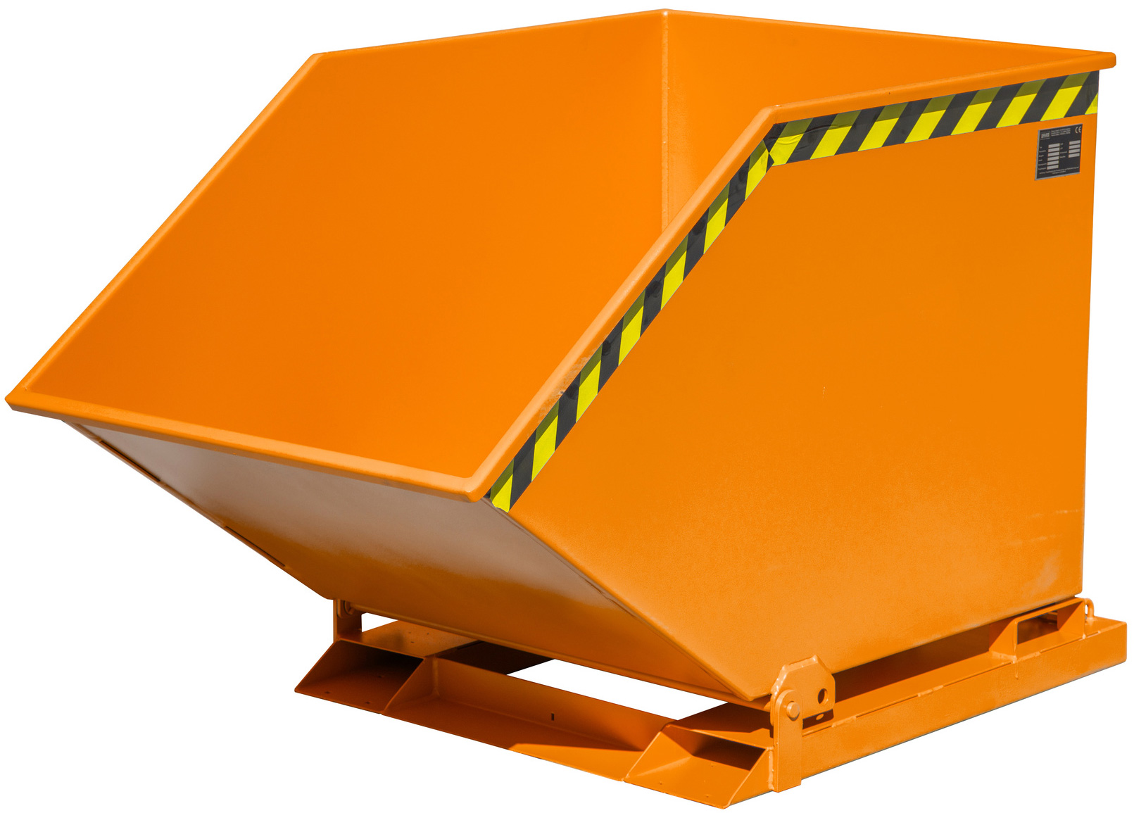 Bauer Muldenkipper KK-600 - RAL 2000 Kippmulde 600 Liter für Stapler - Schuttmulde gelborange pulverbeschichtet (BA-4541-03-0000-1) Bild-01