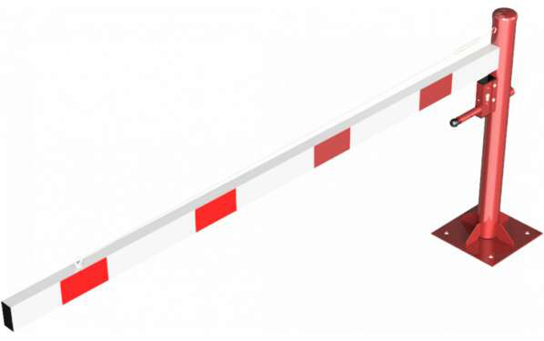 Schake Drehschranke - Schrankenbaum 100 x 50 mm ODP weiß | rot  - 2500 mm