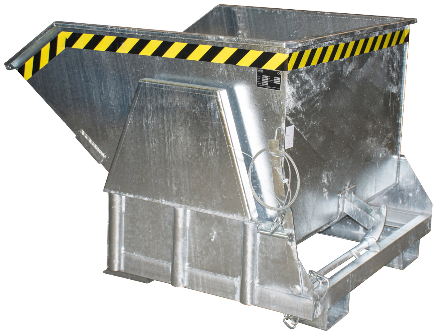 Bauer Muldenkipper BK-100 - verzinkt Kippmulde 1000 Liter für Stapler - Schuttmulde Stahl verzinkt (BA-4410-07-0000-7) Bild-01