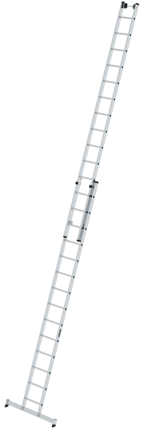 Günzburger Schiebeleiter nivello Alu 2-teilig 2x14 Sprossen Leiter mit nivello®-Traverse (GB-20414) Bild-01