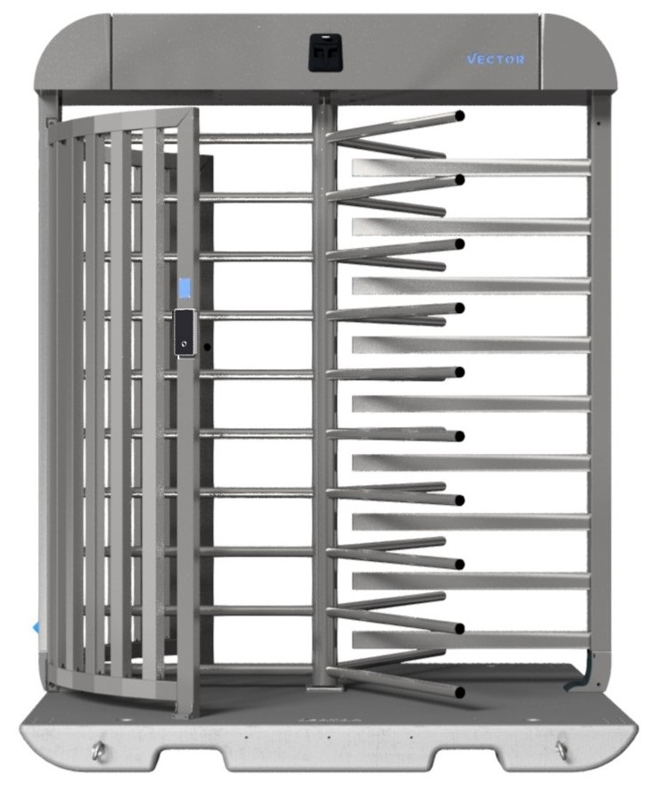 Schake Vector V-Turnstile verzinkt - elektromechanisch - lokale beidseitige Zutrittskontrolle Drehkreuz mobil zur Geländesicherung - Stahl verzinkt - Bedienung elektromechanisch mit lokaler Zutrittskontrolle (SK-VPDR21VBO0026) Bild-01