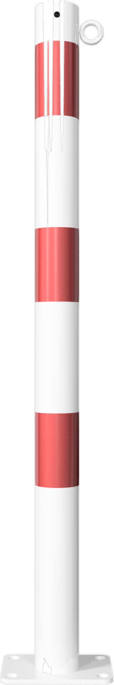 Schake Absperrpfosten OD Ø 60 mm mit 1 Öse weiß | rot