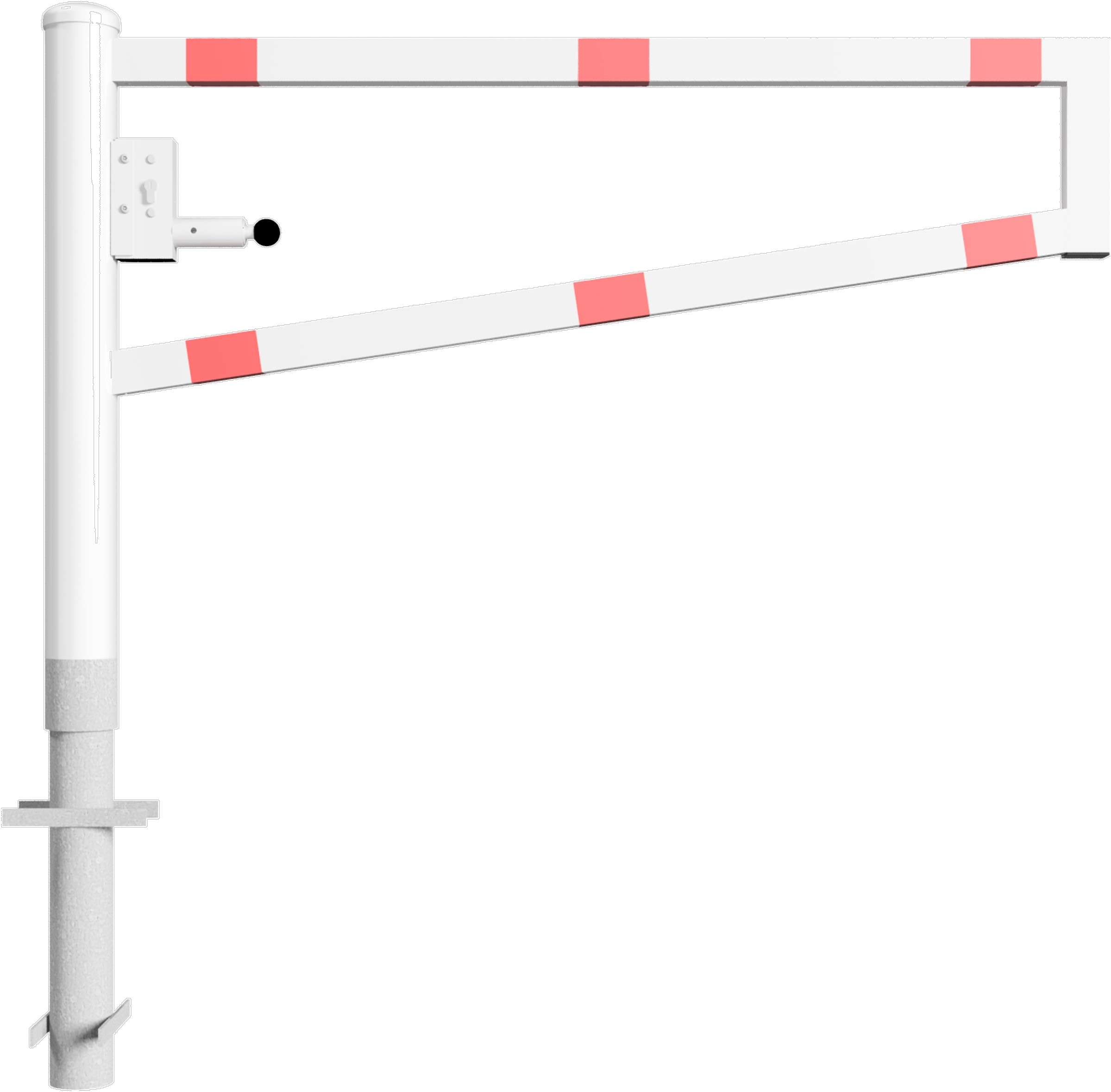 Schake Drehschranke - Schrankenbaum 60 x 40 mm OEP weiß | rot - 1500 mm