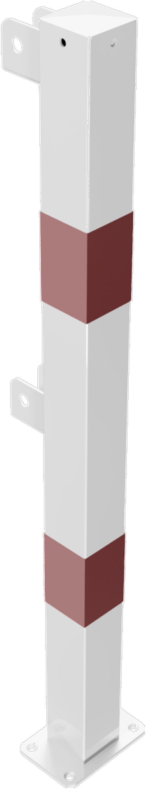 Schake Schutzgeländer Stahl Endpfosten OD 70 x 70 mm weiß | rot