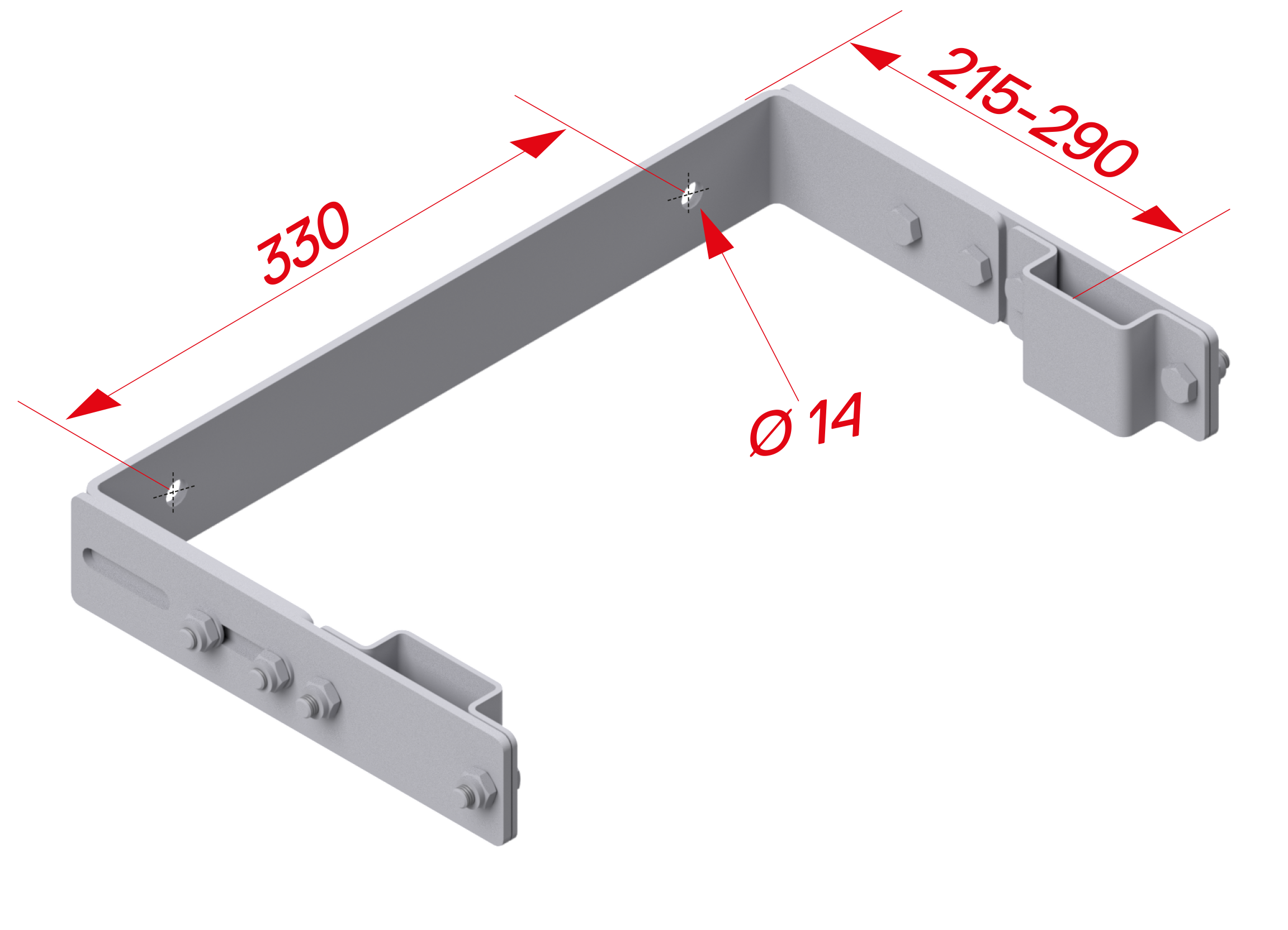 Hymer Steigleiter Alu Wandhalter Stahl U-Form verstellbar 215 - 290 mm