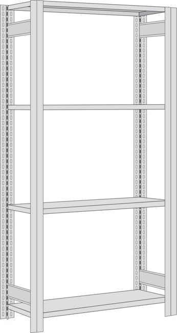 Regalwerk BERT Regal 150|4 Grundfeld 2000 x 875 x 400 mm