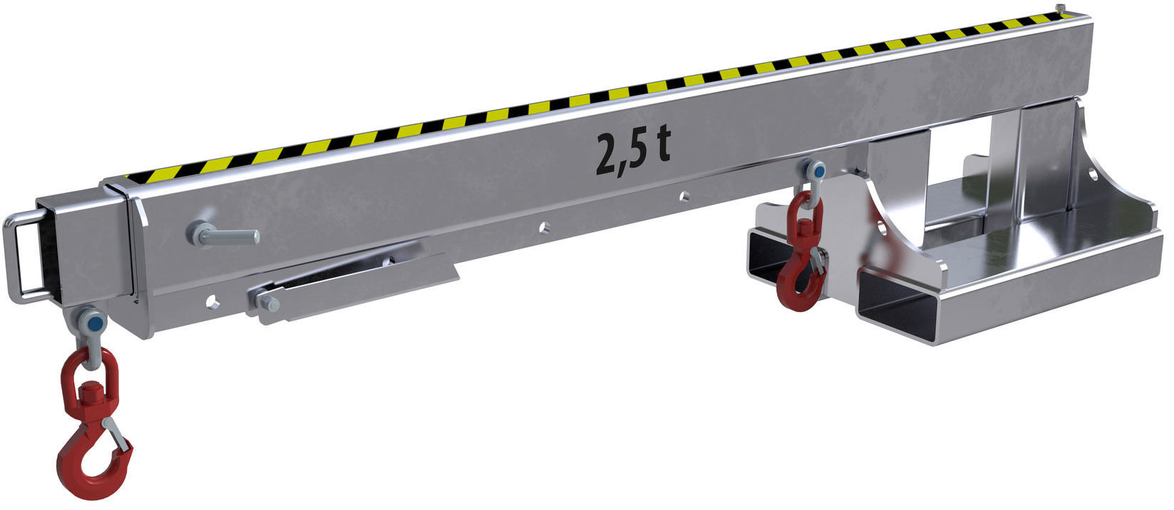 Bauer Kranarm KT-2.5 - verzinkt Kranausleger ausziehbar für Stapler - Lasttraverse Stahl verzinkt (BA-4430-01-0000-7) Bild-01