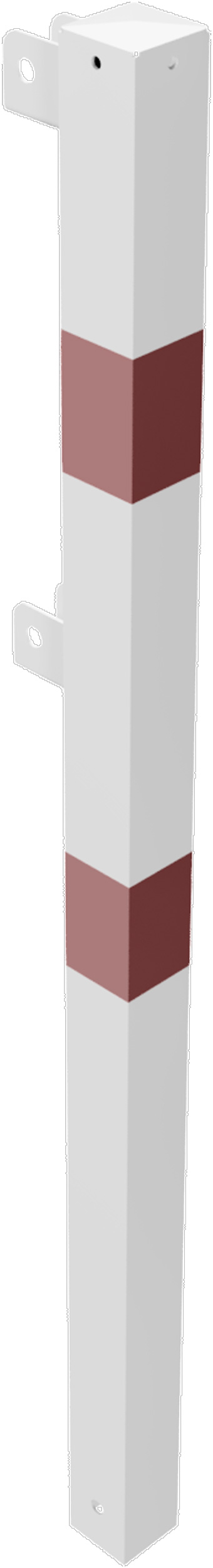 Schake Schutzgeländer Stahl Endpfosten OE 70 x 70 mm weiß | rot