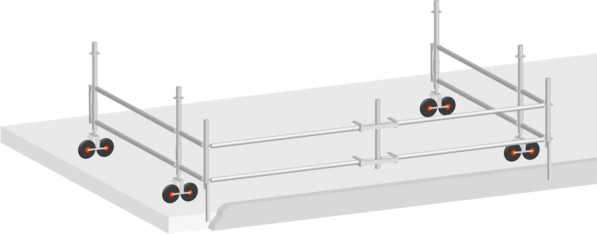 Layher Flachdach Seitenschutz mobil Alu 6,14 m