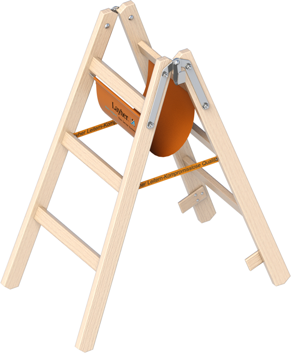 Layher Stehleiter Holz 2x3 Sprossen