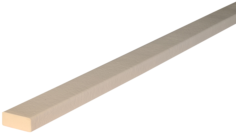 Knuffi Wandschutz Profil Typ D 50 x 20 mm weiß PU - 1,00 m Standard Warnschutz Profil Flachleiste schmal aus Polyurethan - Flächenprofil farbig mit selbstklebender Fläche (SM-PD-10313) Bild-01