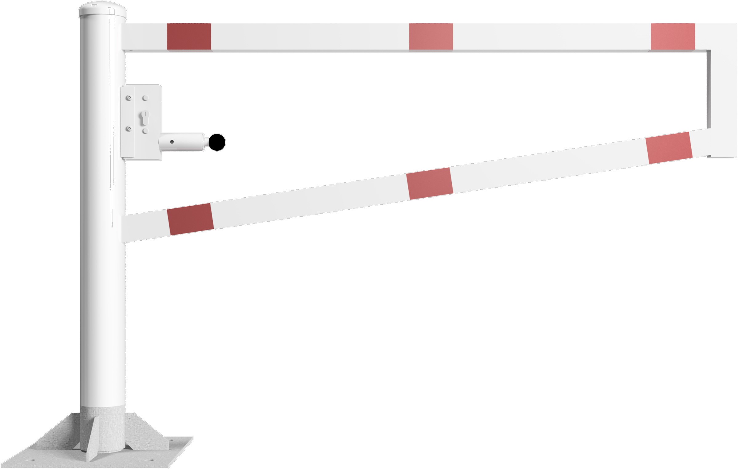 Schake Drehschranke - Schrankenbaum 60 x 40 mm ODP weiß | rot - 1500 mm