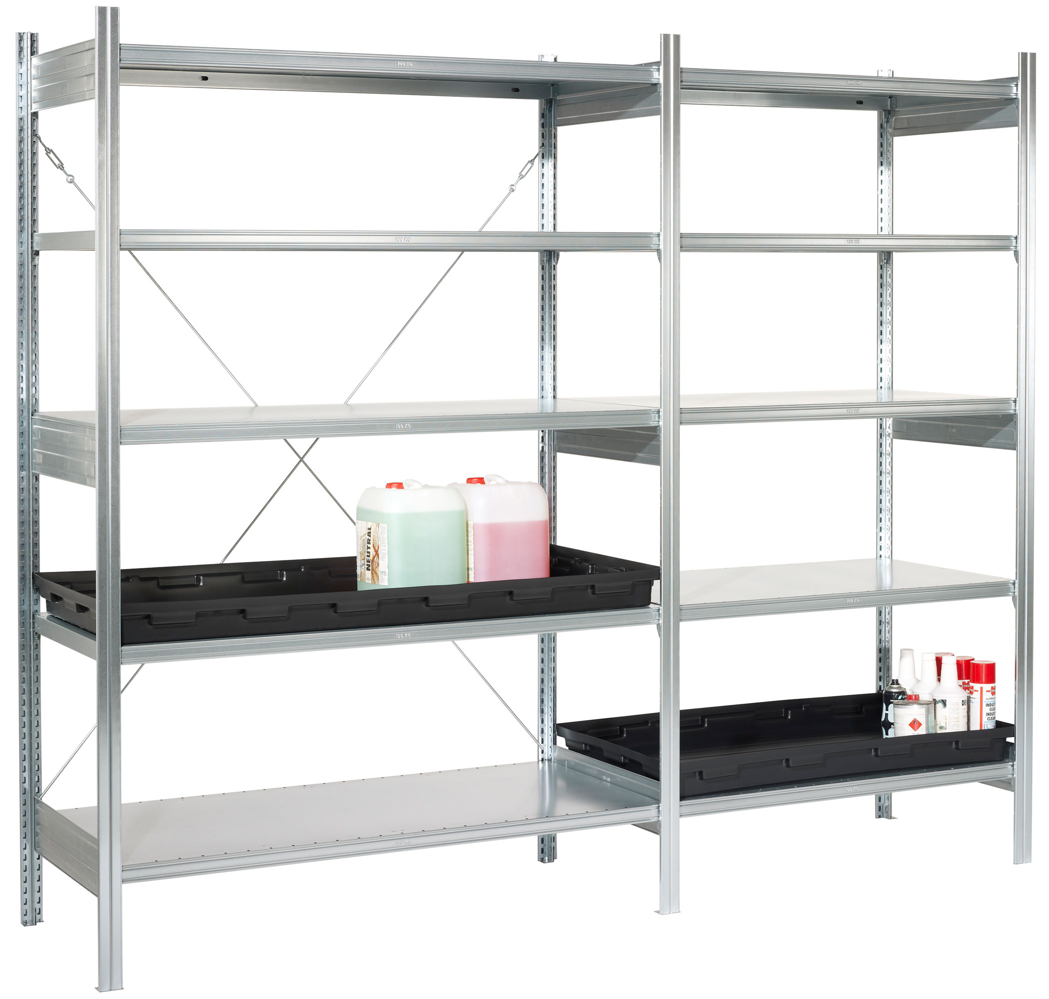 KIGA Auffangwanne Kunststoff - 990 x 595 x 90 mm - VPE 3 3 Stück Sicherheitsauffangwanne PE ohne Gitterrost - Gefahrstoffwanne 30 Liter Volumen (KI-2564-0) Bild-01