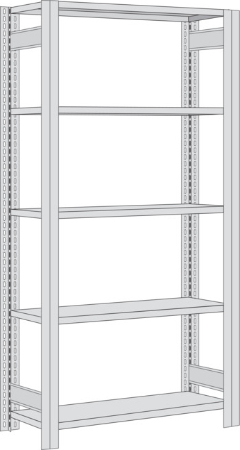 Regalwerk BERT Lagerregal 250|5 Grundfeld 2000 x 1005 x 400 mm