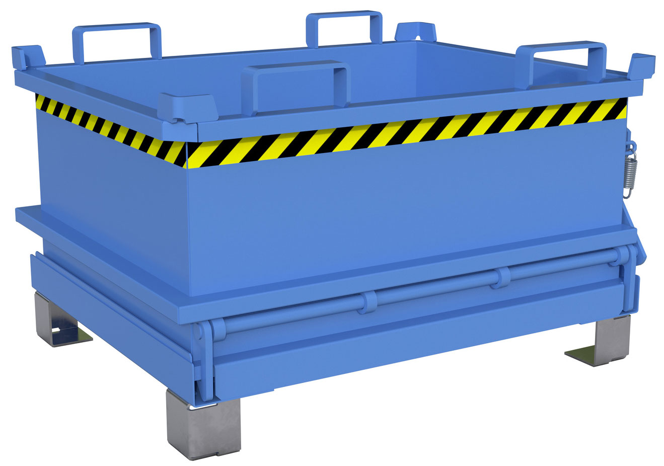 Bauer Mini-Klappbodenbehälter MSB-250 - RAL 5012 Transportbehälter 240 Liter für Stapler - Container mit Klappboden lichtblau pulverbeschichtet (BA-4417-11-0000-3) Bild-01