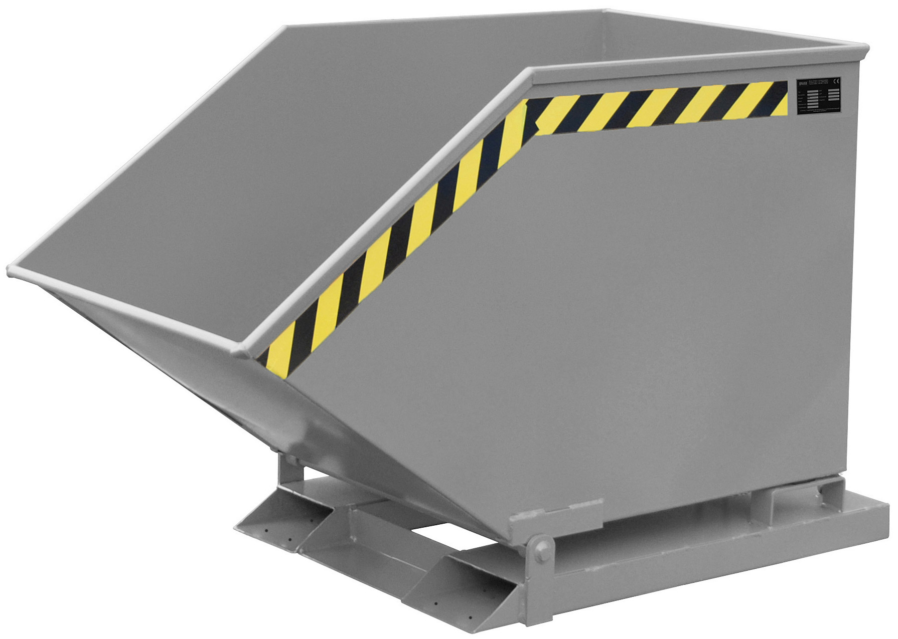 Bauer Muldenkipper SKK-600 - RAL 7005 Kippmulde 600 Liter für Stapler mit Ablasshahn - Schuttmulde mausgrau pulverbeschichtet (BA-4541-10-0000-5) Bild-01