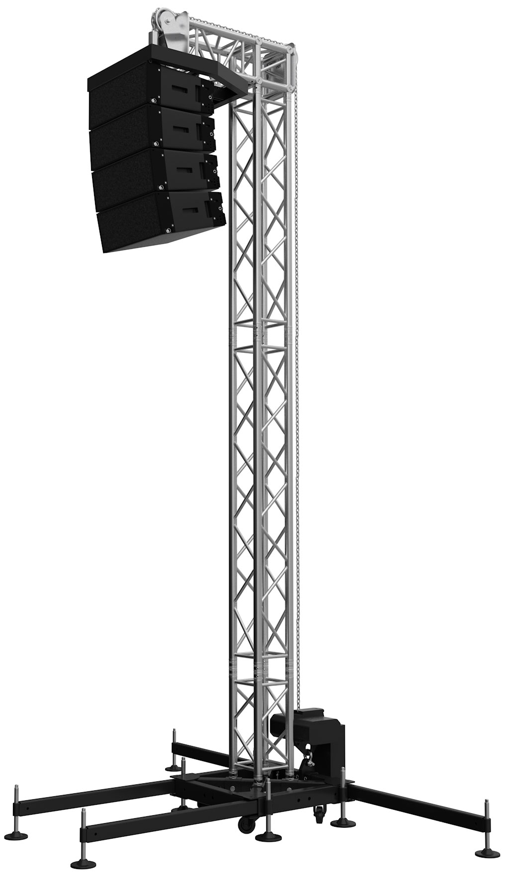 Global Truss F34 Smart PA Tower - 4,95 m Traversentower Baubuchfrei im F34 System inkl. Multibase | mit 300 kg Nutzlast (GT-F34SPA) Bild-01