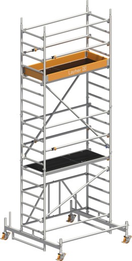 Rollgerüst Layher Zifa P2 hawego 1416214 mit Telegeländer - Arbeitshöhe 5,81 m  (LS-1416214-H) Bild-02