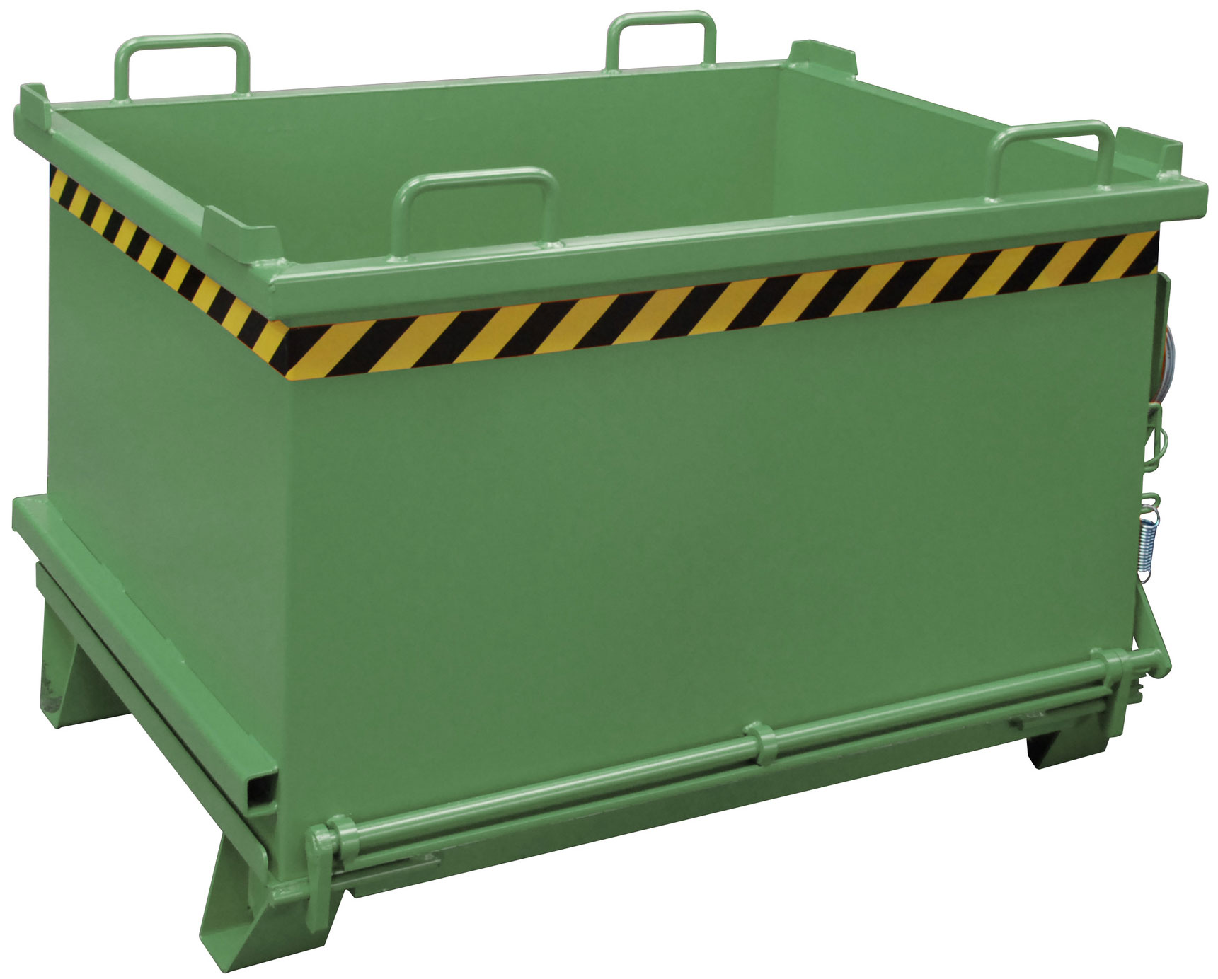 Bauer Klappbodenbehälter SB-750 - RAL 6011 Transportbehälter 750 Liter für Stapler - Container mit Klappboden resedagrün pulverbeschichtet (BA-4417-14-0000-4) Bild-01