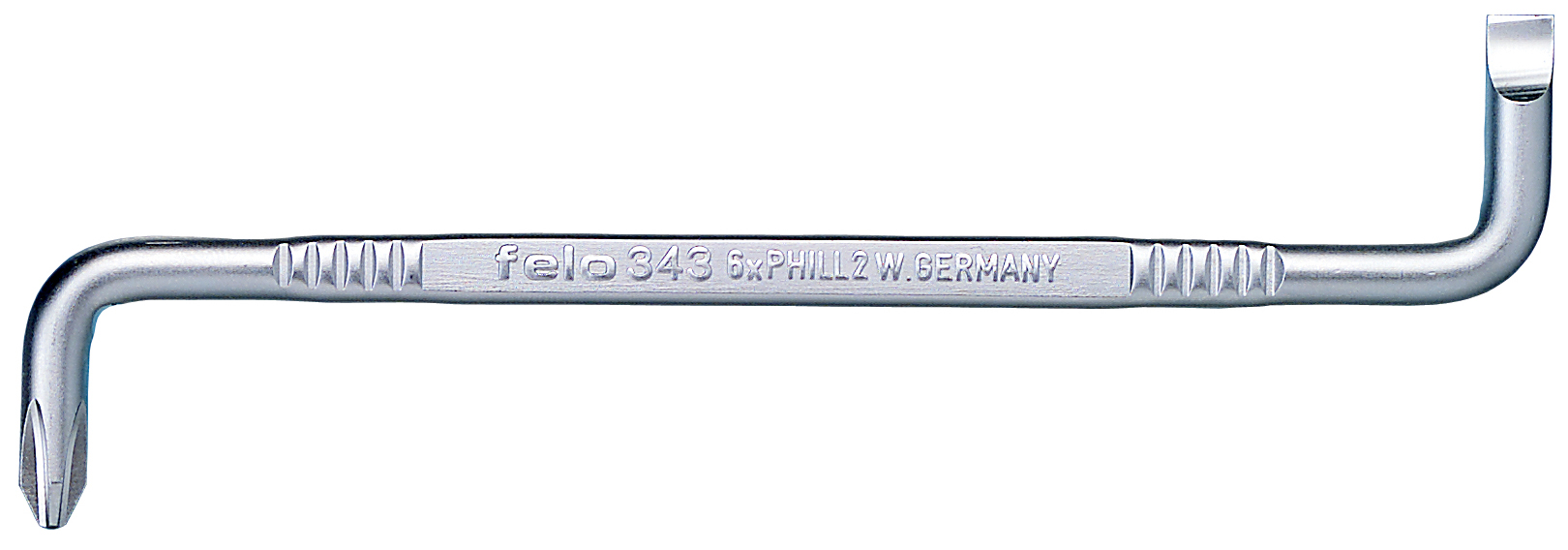 Felo Winkelschraubendreher Schlitz SL 6,0 | PH 2 x 135 mm Schlitz | Kreuzschlitz Schraubenzieher Phillips | Schraubendreher mit zwei Systemen (FL-34326000) Bild-01