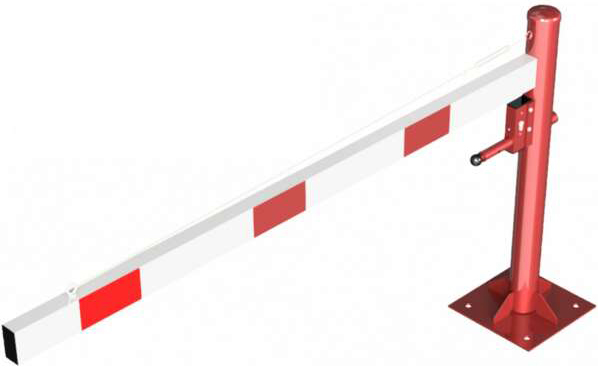 Schake Drehschranke - Schrankenbaum 100 x 50 mm ODP weiß | rot  - 2000 mm
