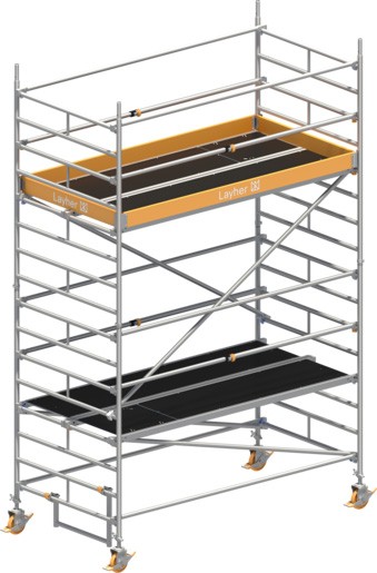 Fahrgerüst Layher Uni Breit P2 hawego 1412103 mit Telegeländer - Arbeitshöhe 5,20 m  (LS-1412103-H) Bild-03