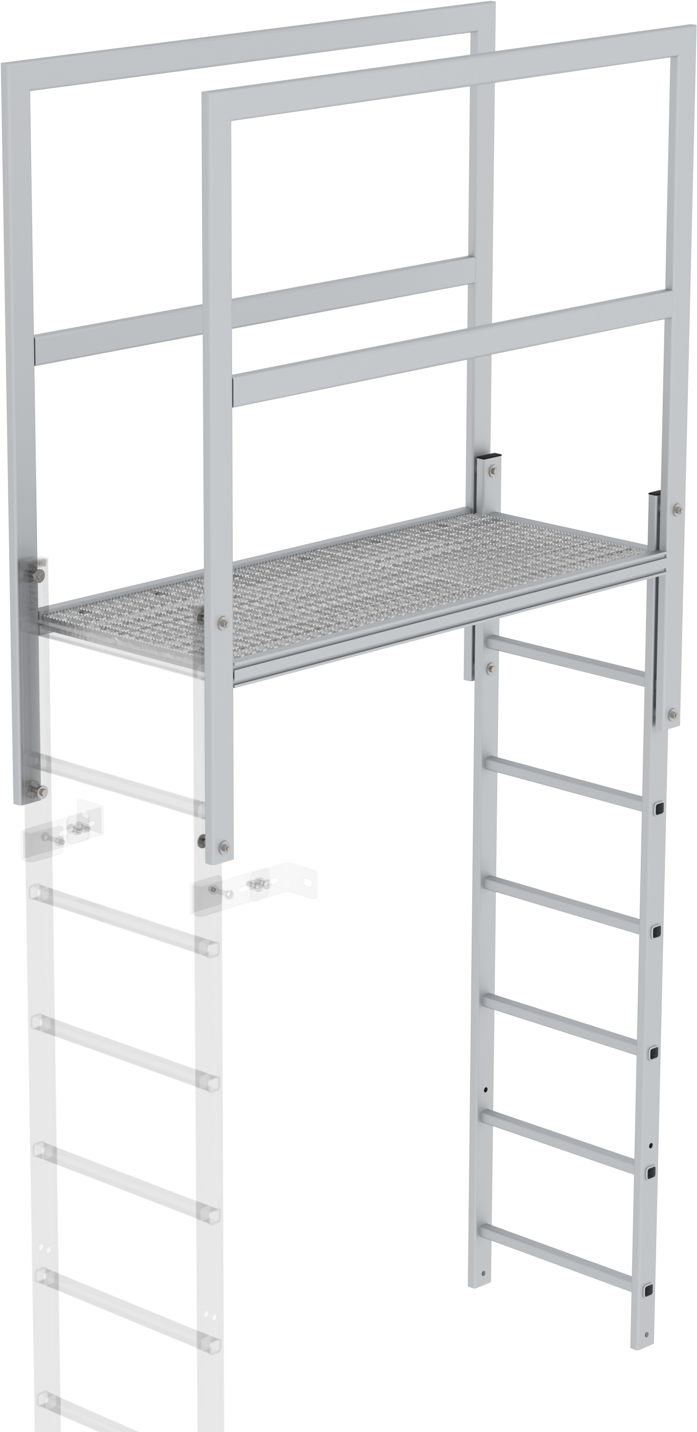 Günzburger Attika-Überstieg Aluminium blank - 1600 mm