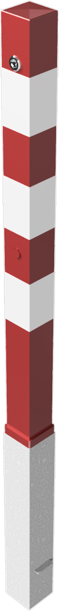 Schake Absperrpfosten H8Do 70 x 70 mm rot | weiß