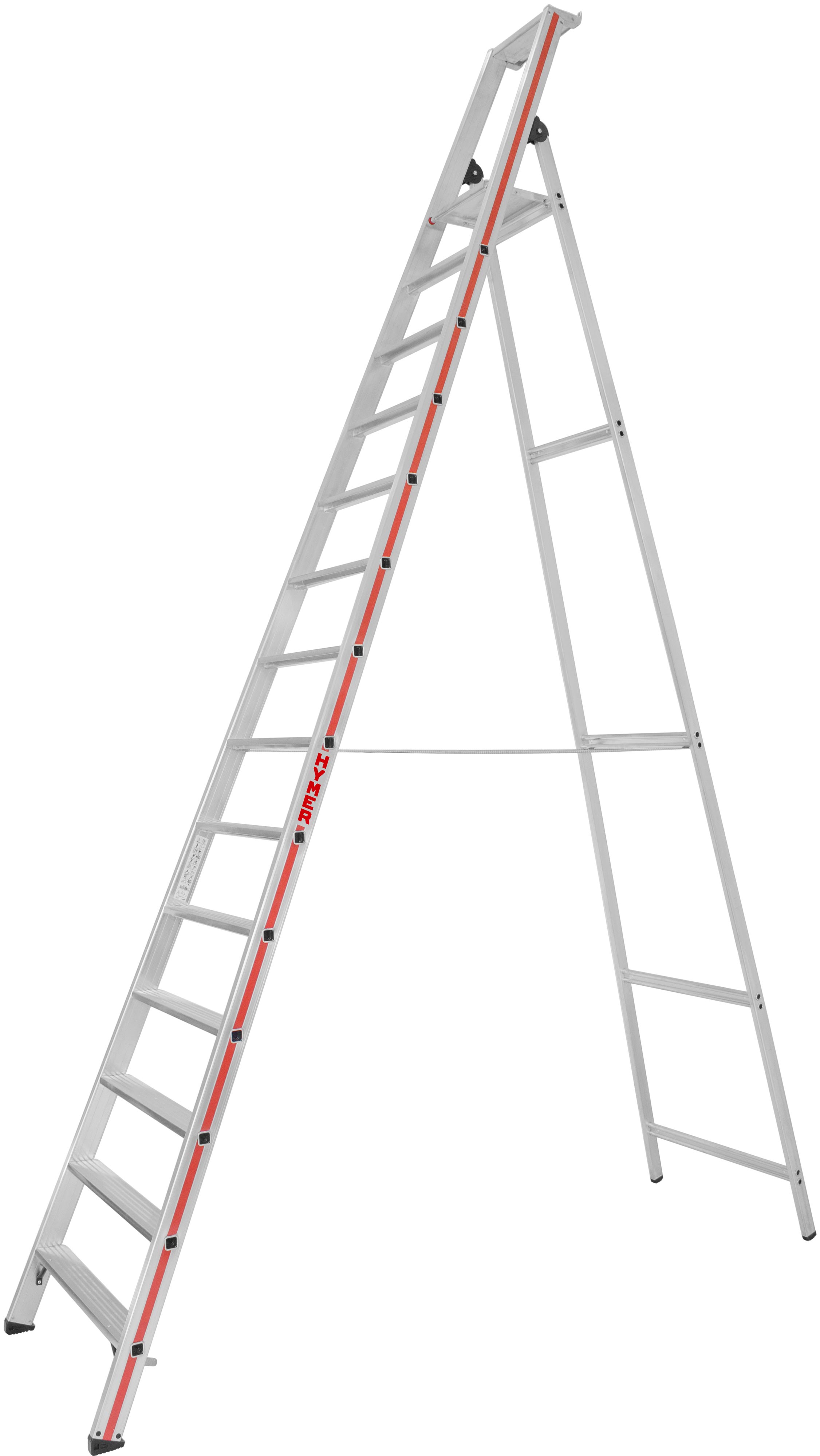 Hymer Stehleiter SC 80 Alu 14 Stufen Leiter einseitig begehbar - Industrieprogramm (HY-802614) Bild-01