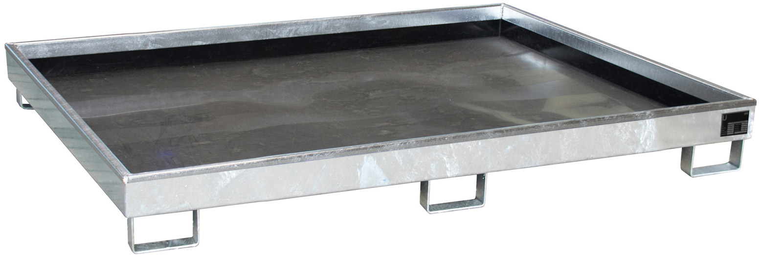 Bauer Regalwanne Stahl RW 1800 PE - verzinkt Auffangbehälter mit PE-Einsatz für Regalfeldlänge 1800 mm - Stahlwanne verzinkt mit 240 Liter Auffangvolumen  (BA-4518-52-0000-7) Bild-01