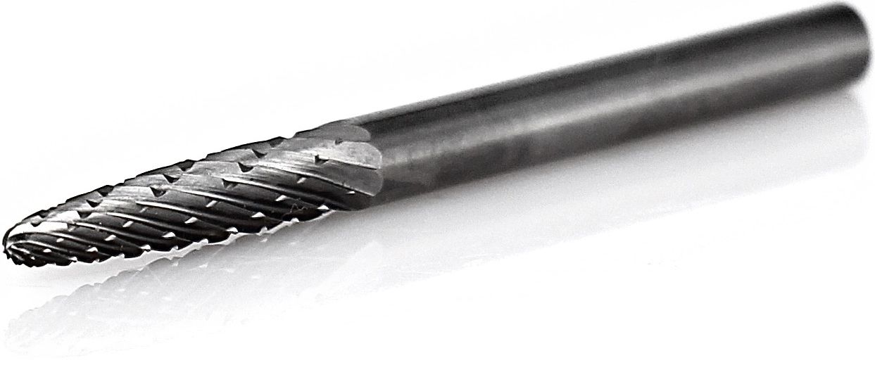 procut Hartmetallfrässtift Rundbogenform RBF F30312-6 Schaft-∅ 3 mm - Kopf-∅ 3 mm - Kreuzverzahnung (PC-F30312-6) Bild-01