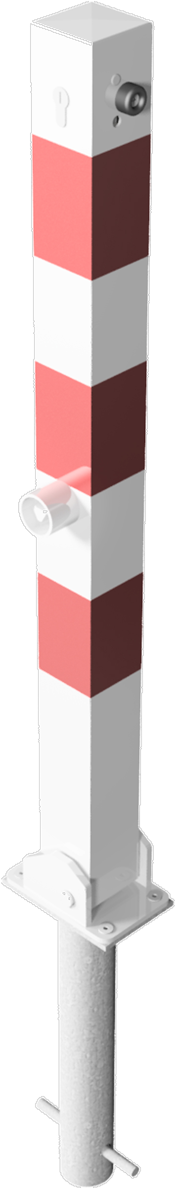 Schake Absperrpfosten UEPoD 70 x 70 mm weiß | rot